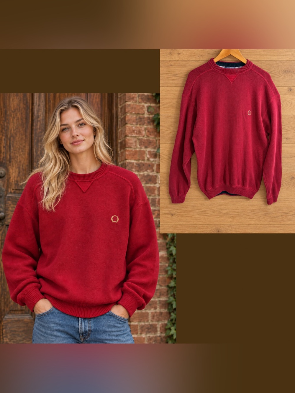 vintage Tommy Hilfiger Maroon burgundy knit sweater